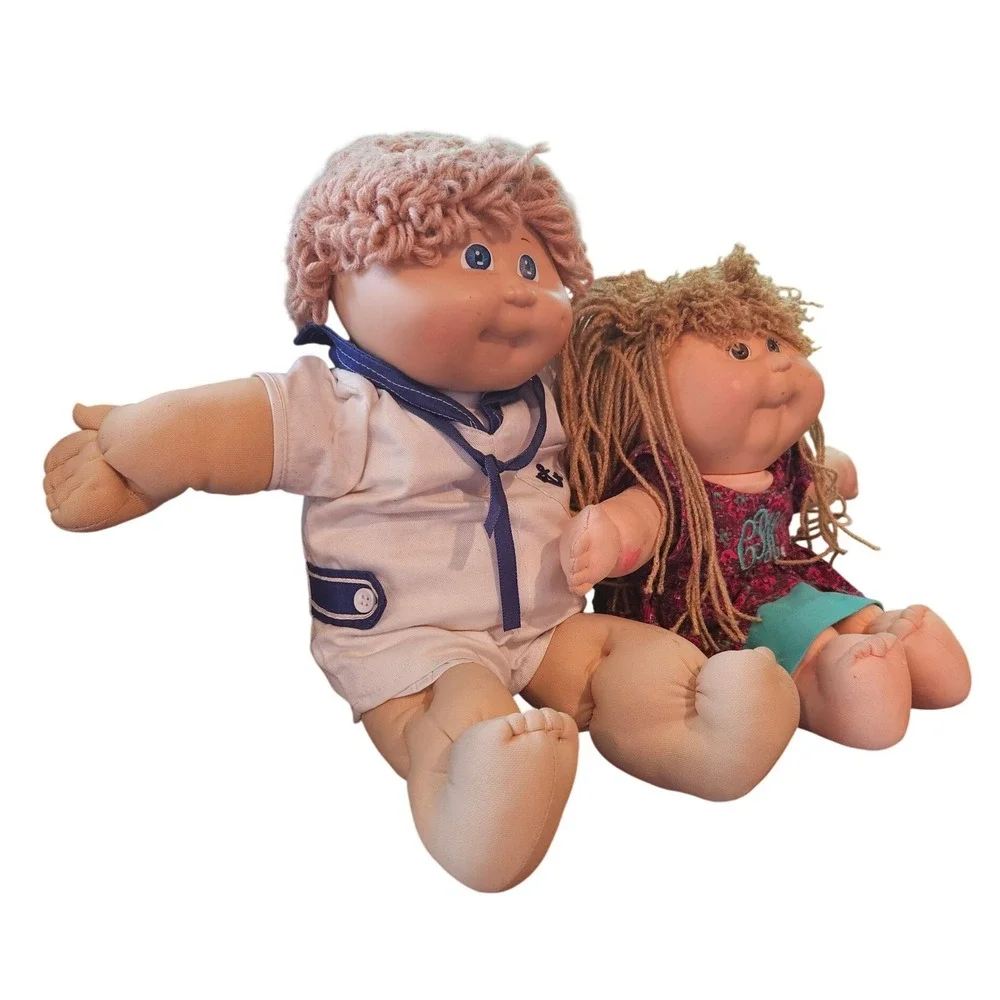 Vintage Cabbage Patch Kids Doll Set Boy Sailor Girl Paisley Hasbro 80s 90s